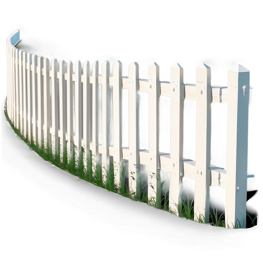 Curved White Fence Design Png Dfd