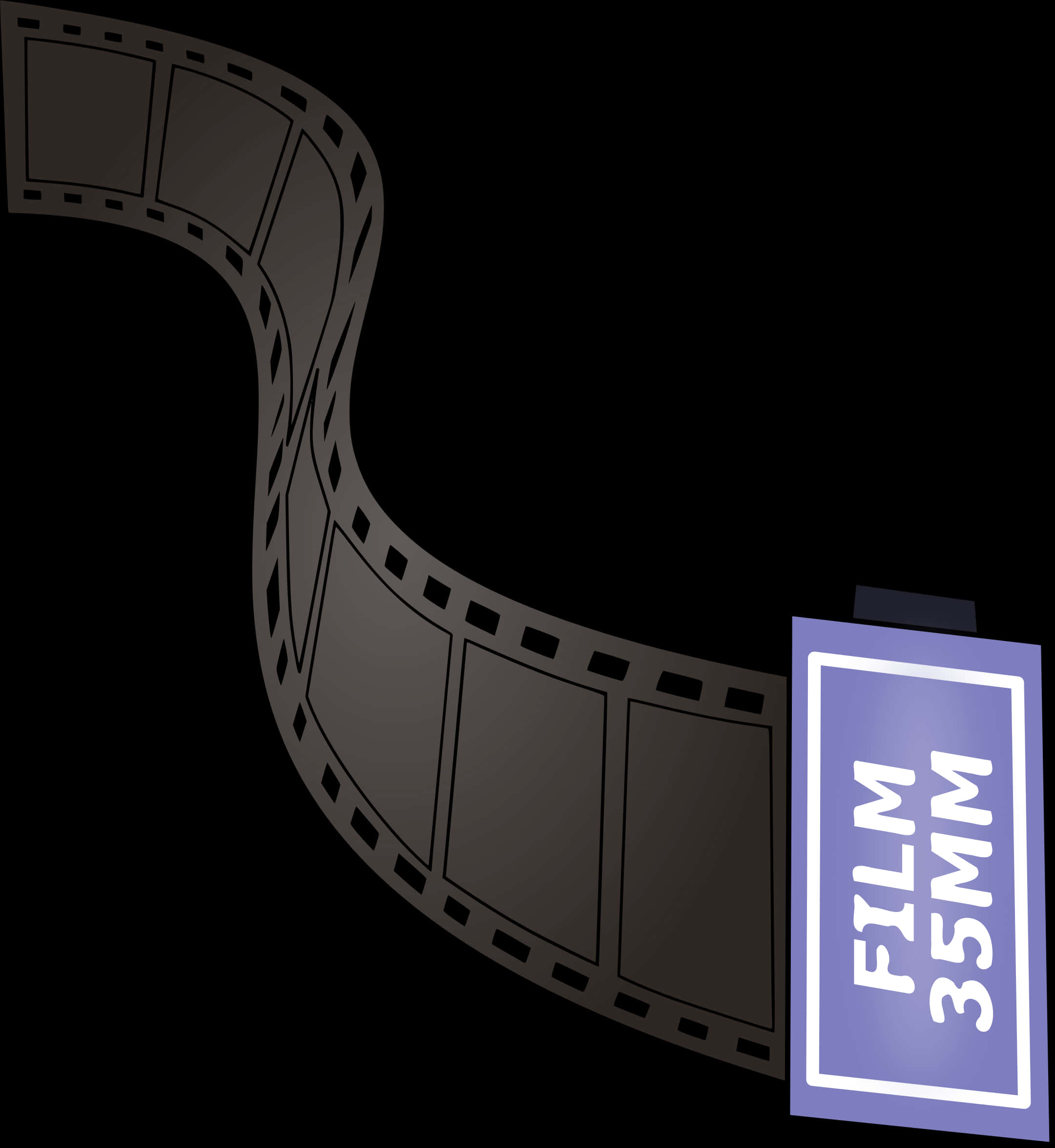 Curved35mm Film Strip PNG image with a transparent background, free high-resolution download