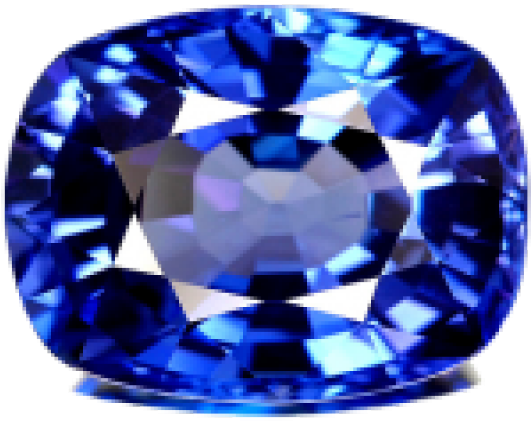 Cushion Cut Blue Sapphire Gemstone PNG image with a transparent background, free high-resolution download