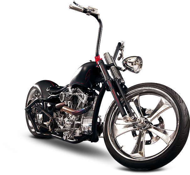 Custom Black Chopper Motorcycle.png