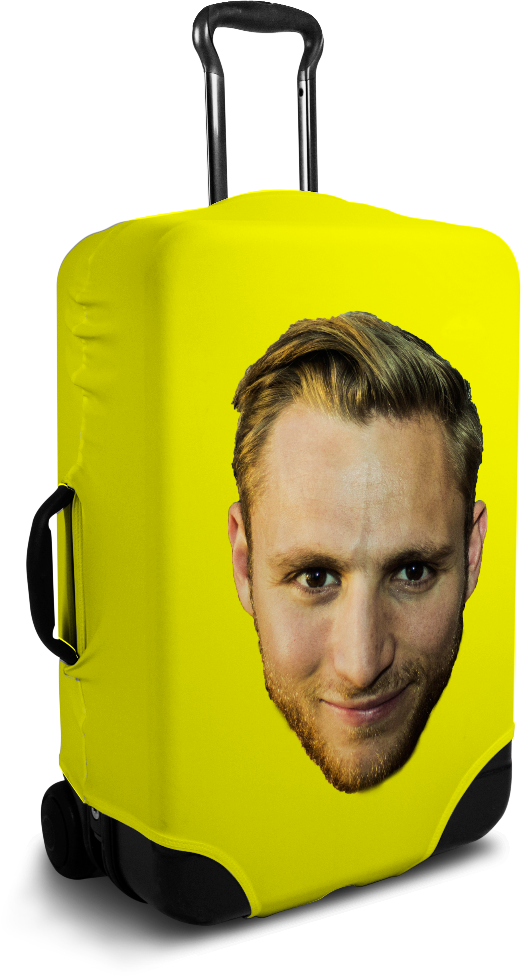 Custom Yellow Luggage Cover With Personalized Face'- Sushi Suitcase Cover, HD Png Download PNG with transparent background