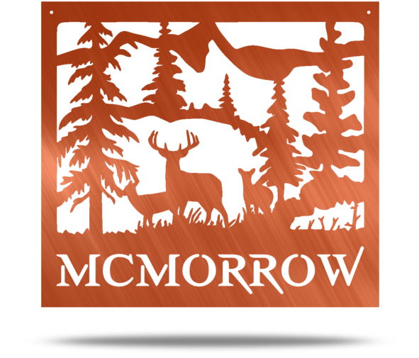 Custom Forest Deer Metal Wall Art Mc Morrow