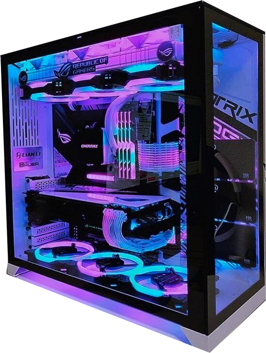 Custom Gaming P C Setupwith R G B Lighting