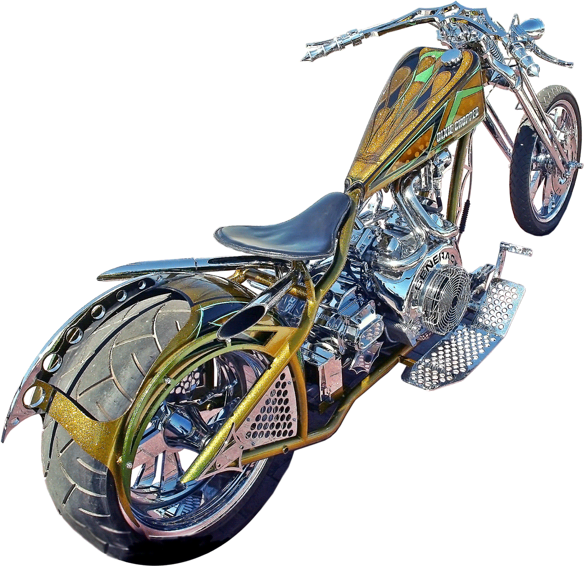 Custom Golden Chopper Motorcycle