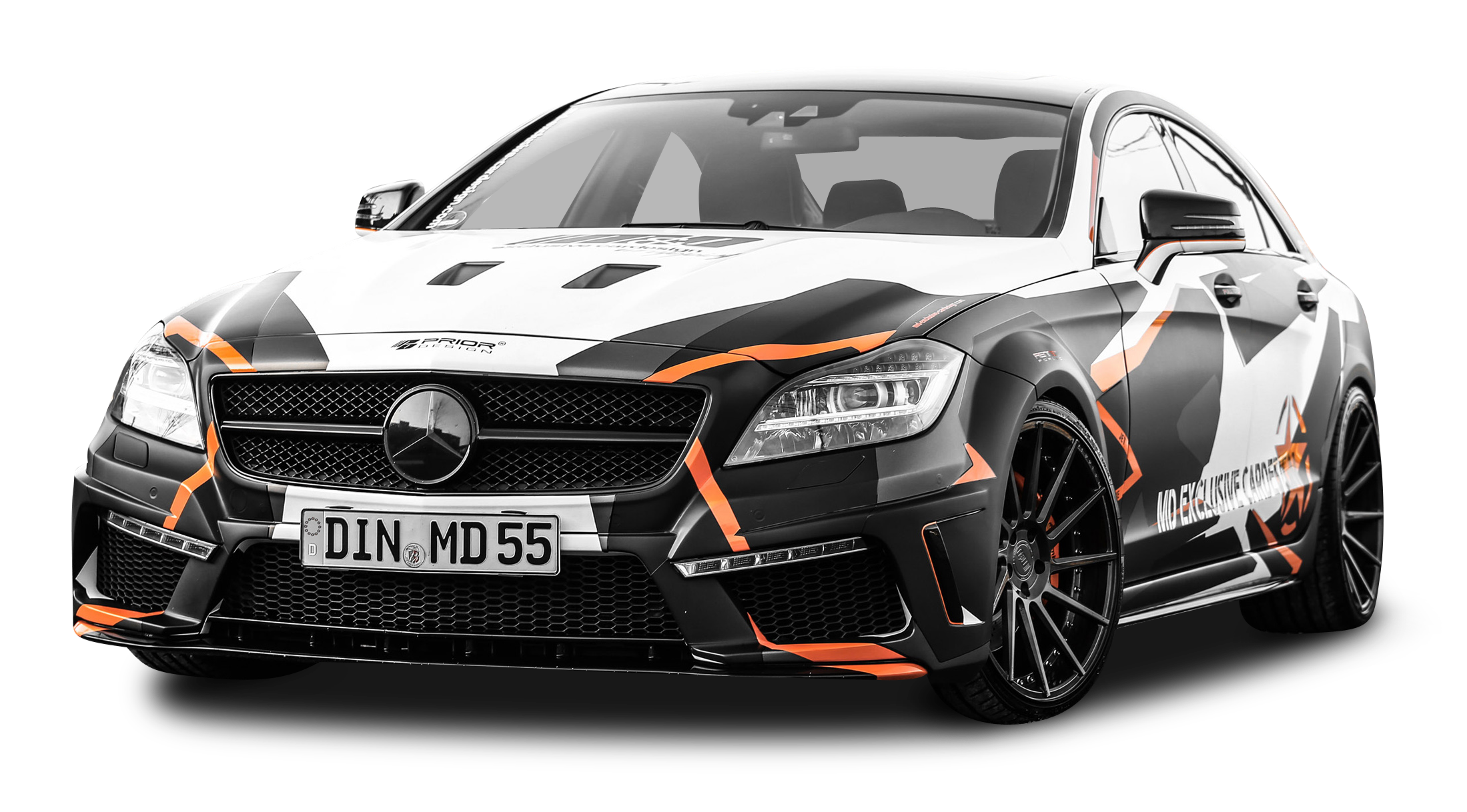 Custom Mercedes Benz Black Orange Decals