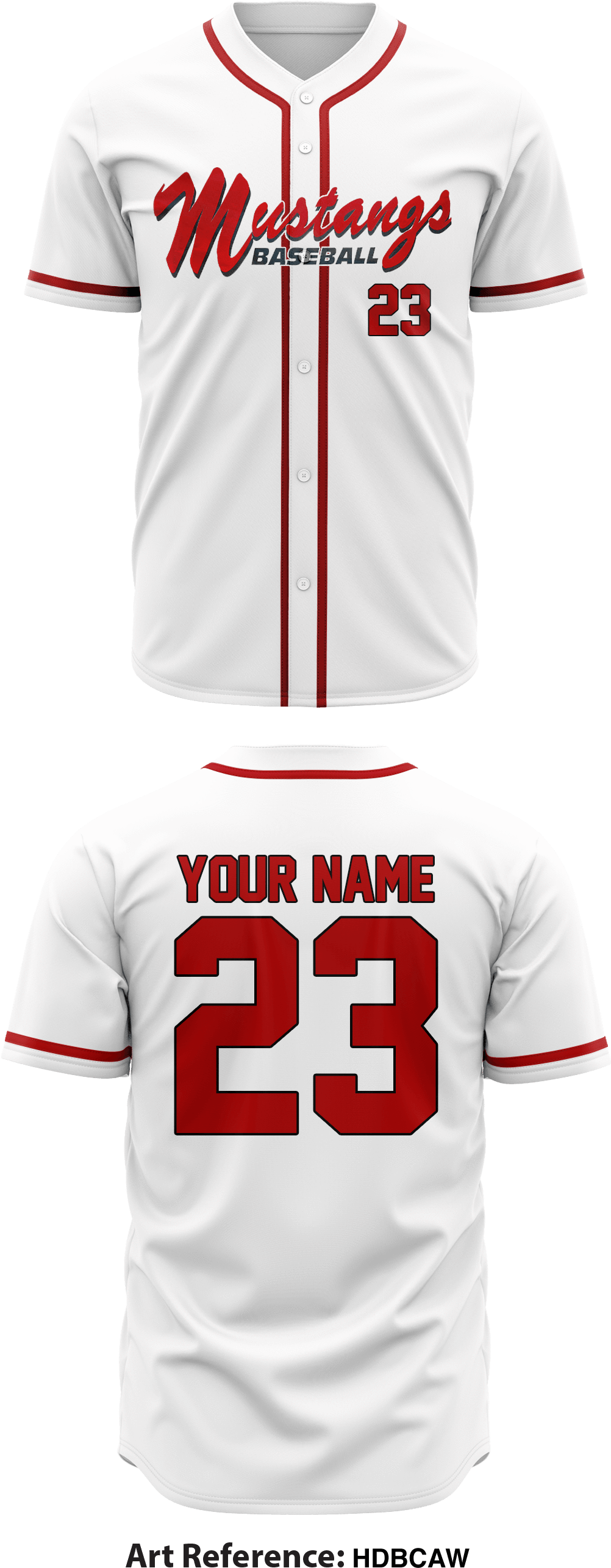 Custom Mustangs Baseball Jersey Template