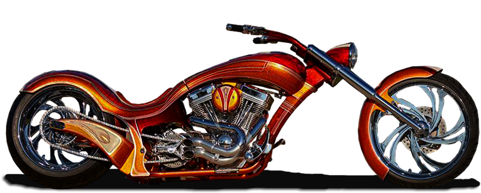 Custom Red Chopper Motorcycle