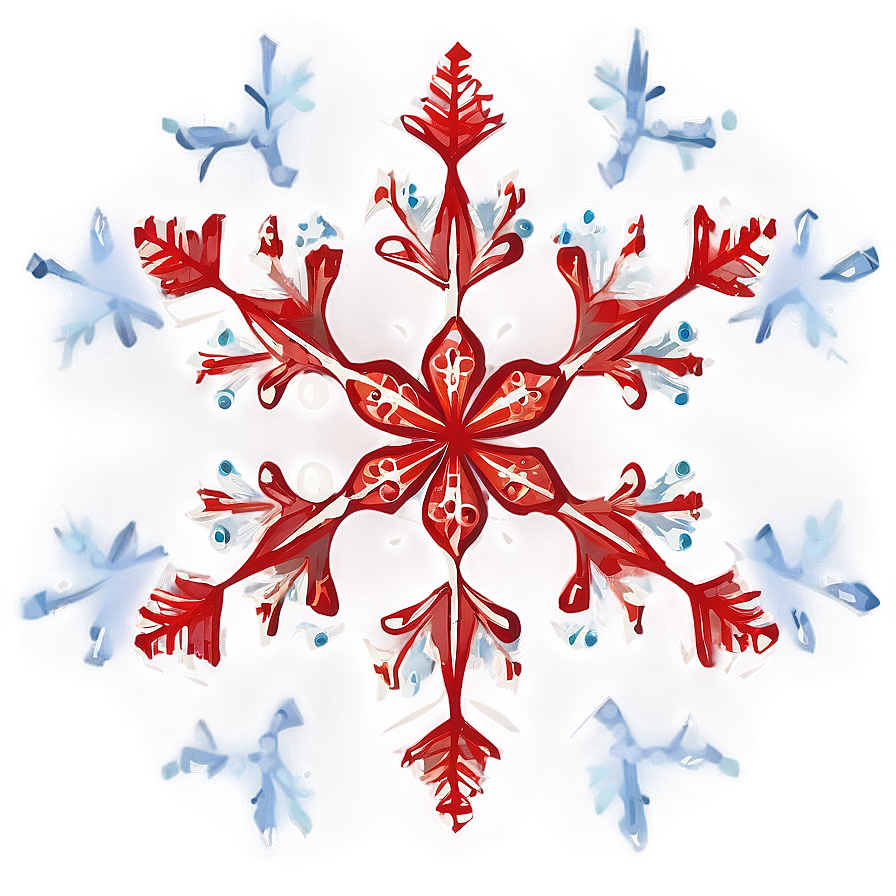 Custom Red Snowflake Png Fee