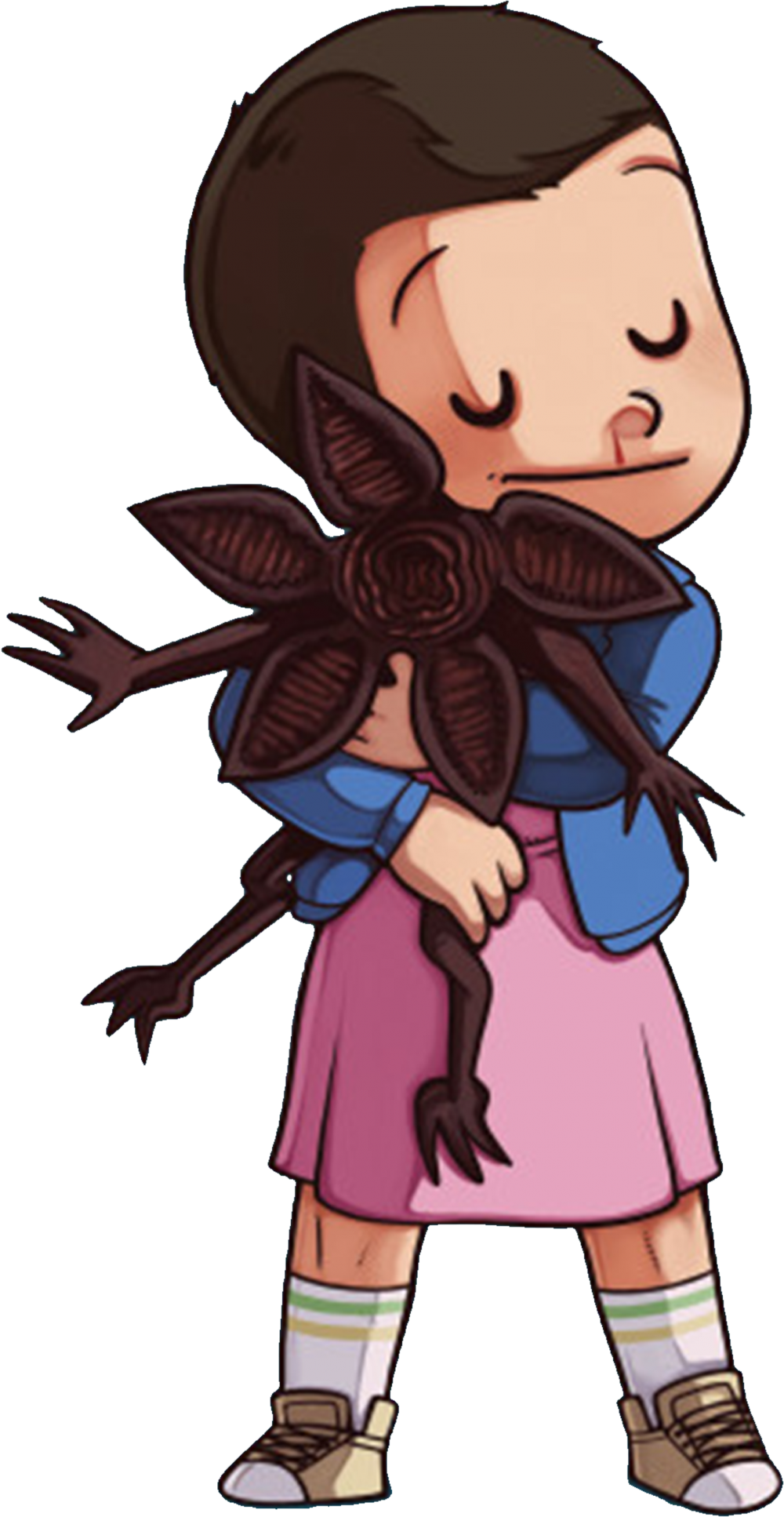 Custom Stranger Things Eleven And Demogorgon Cartoon, HD Png Download PNG with transparent background