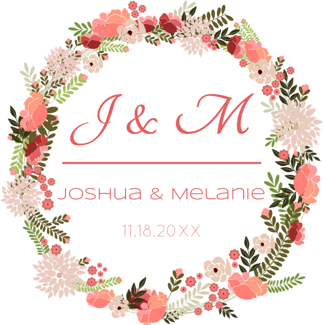 Custom Wedding Invitation Floral Wreath