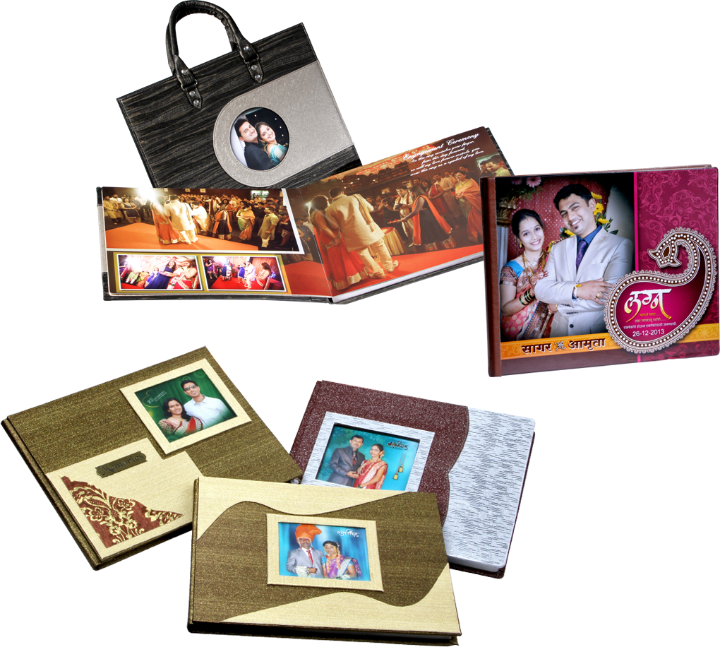 Custom Wedding Photo Albums Collection PNG with transparent background