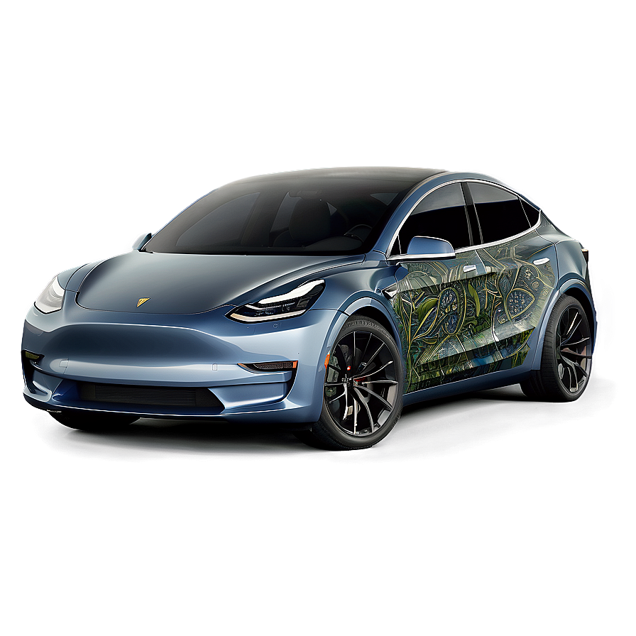 Custom Wrapped Tesla Model Y Png 90