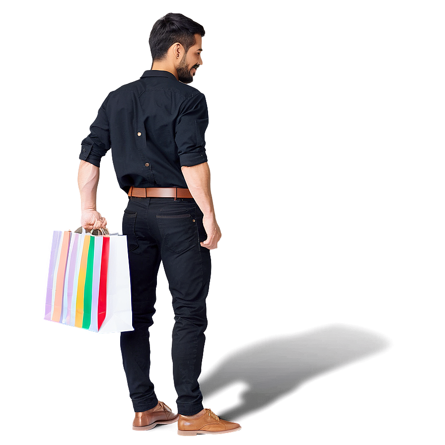 Customer with Shopping Bag PNG 06202024 PNG with transparent background