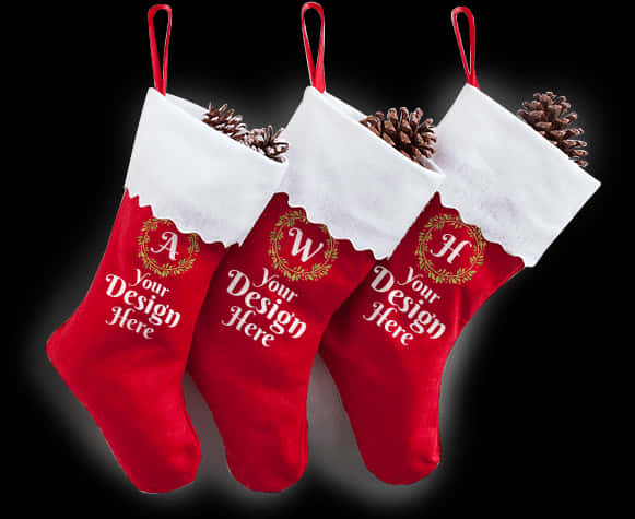 Customizable Christmas Stockings Mockup