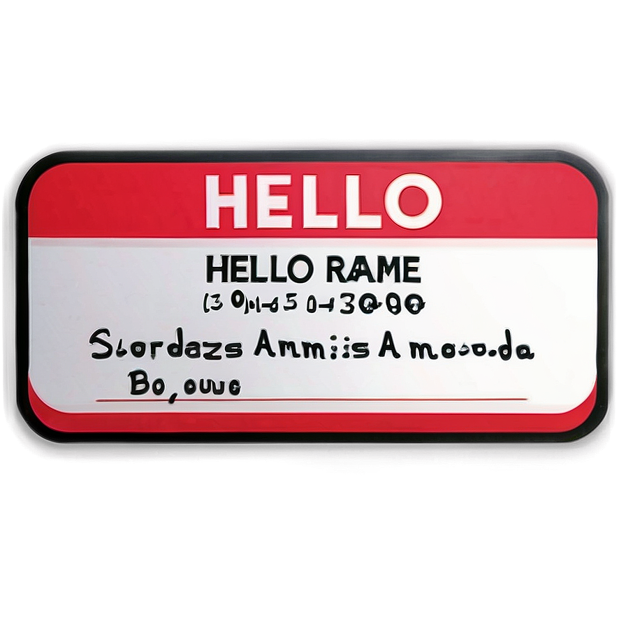 Customizable Hello My Name Is Template Png Qan60