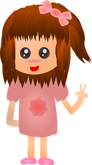 Cute Anime Girl Cartoon PNG with transparent background