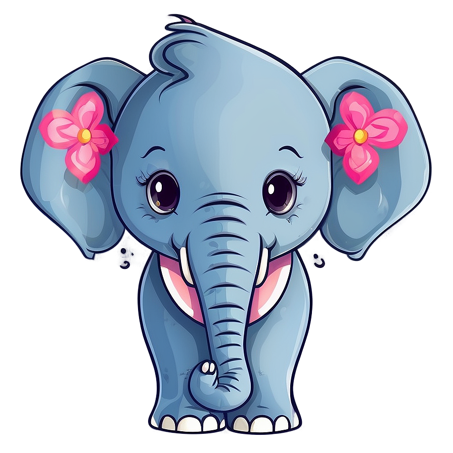 Cute Baby Elephant Illustration Png 06122024