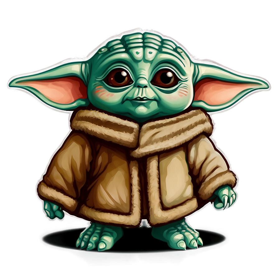 Cute Baby Yoda Cartoon Art PNG xdj52 PNG image with a transparent background, free high-resolution download