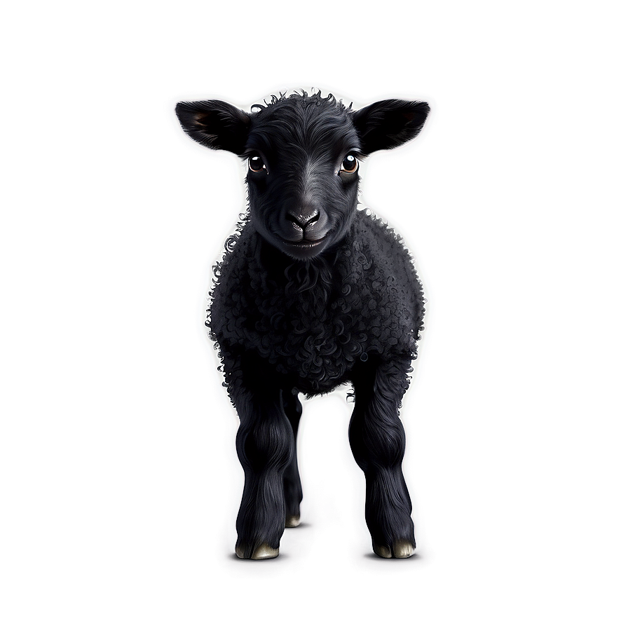 Cute Black Lamb Png 96