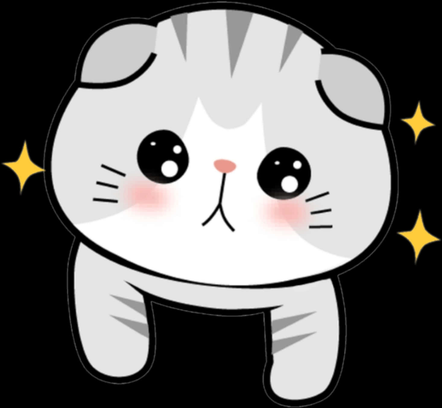 Pet Animal Cat Gato Chibi Kawaii Cute Sonrojo Blush - Cute Cat Face Clipart, HD Png Download PNG image with a transparent background, free high-resolution download