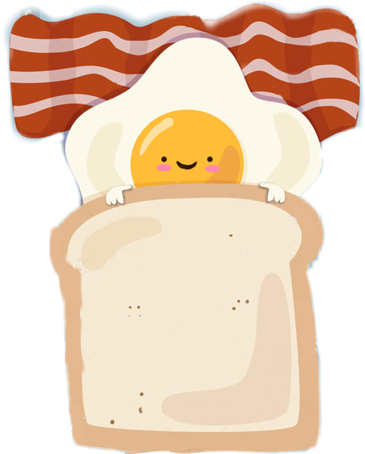 #breakfast #eggs #bacon #toast #goodmorning #goodnight - Bacon And Eggs Cartoon Png, Transparent Png PNG with transparent background