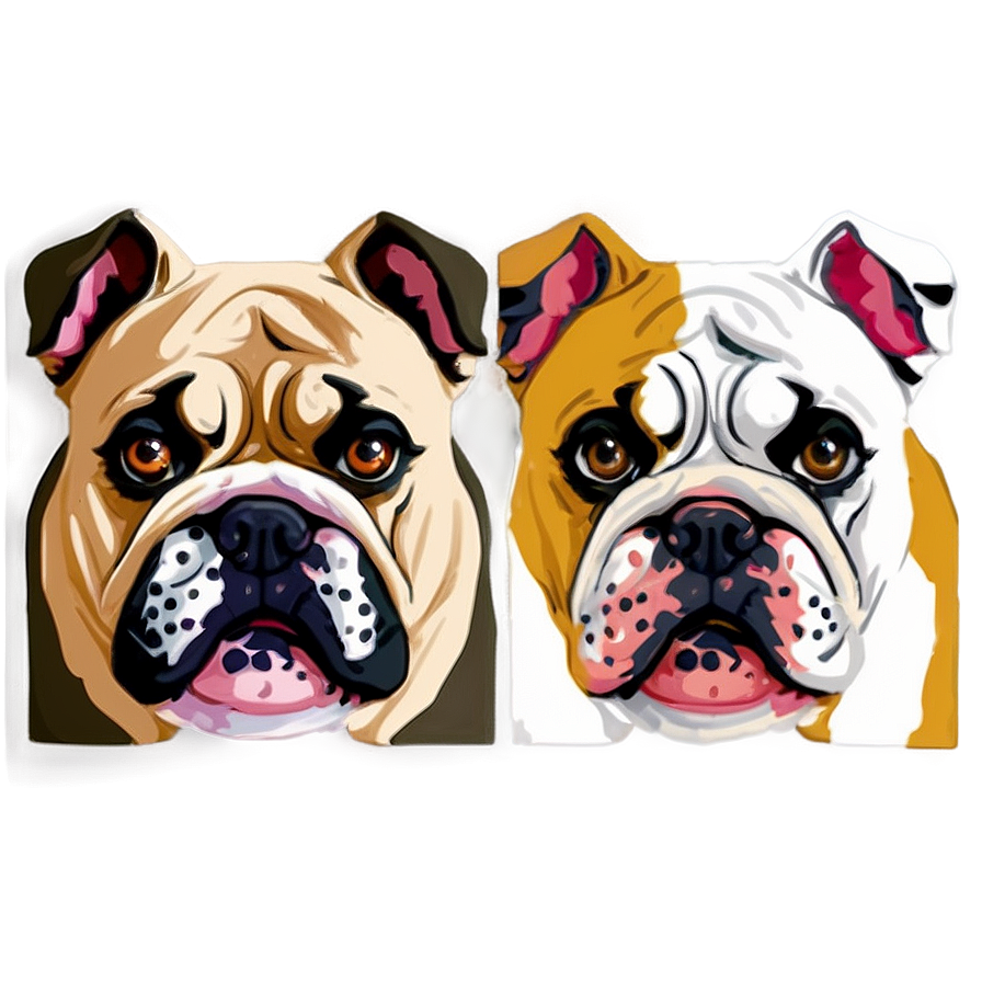 Cute Bulldog Faces Close-up Png 38