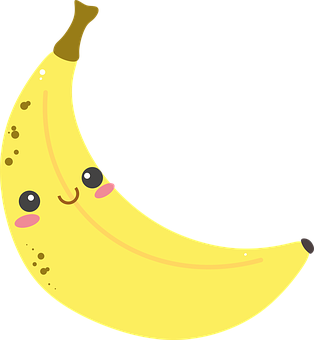 Cute Cartoon Banana PNG with transparent background