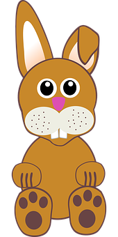 Cute Cartoon Bunny Illustration PNG with transparent background