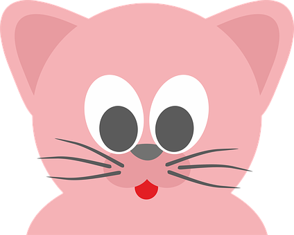 Cute Cartoon Cat Face