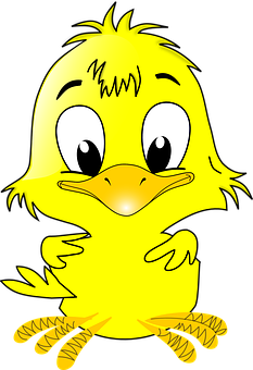 Cute Cartoon Chick Illustration PNG image with a transparent background, free high-resolution download