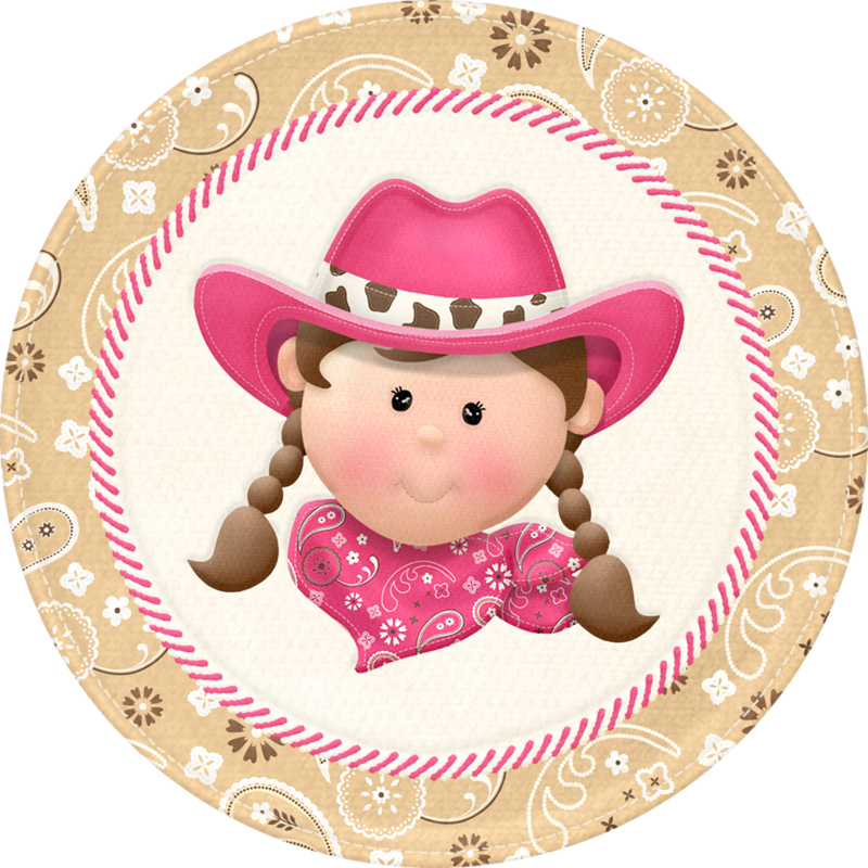 Cute Cartoon Cowgirl Illustration PNG with transparent background