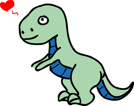 Cute Cartoon Dinosaur Love