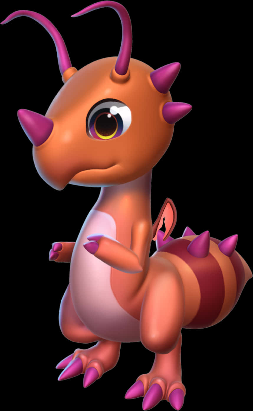Cute Cartoon Dragon PNG with transparent background
