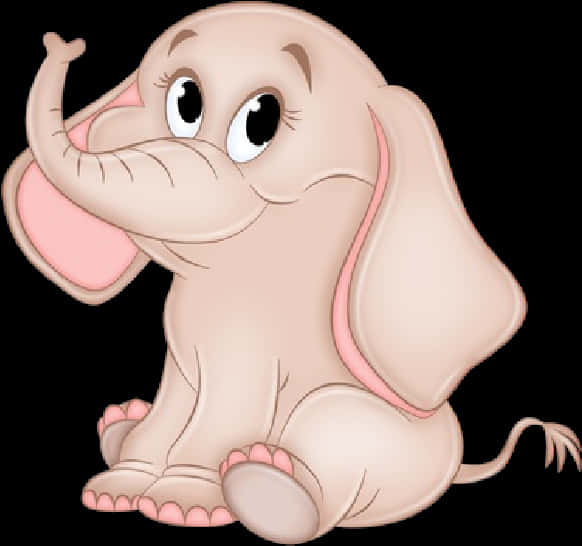 Cute Cartoon Elephant Sitting