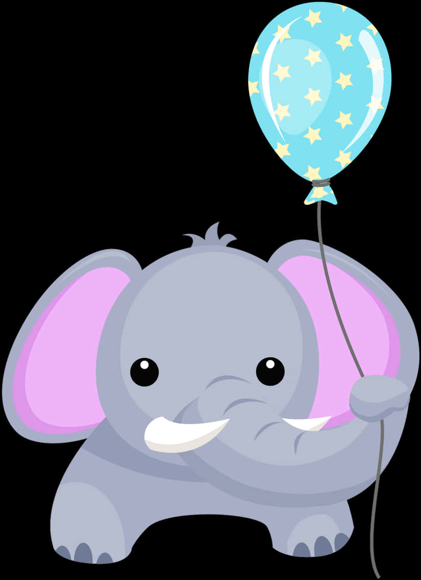 Cute Cartoon Elephantwith Balloon