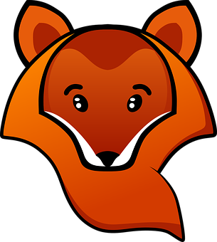 Cute Cartoon Fox Head PNG with transparent background