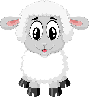 Cute Cartoon Lamb PNG image with a transparent background, free high-resolution download