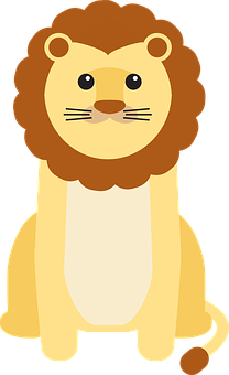 Cute Cartoon Lion Illustration PNG with transparent background