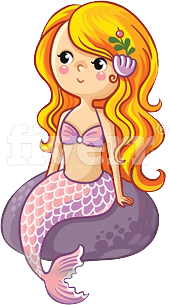 Cute Cartoon Mermaid Clipart