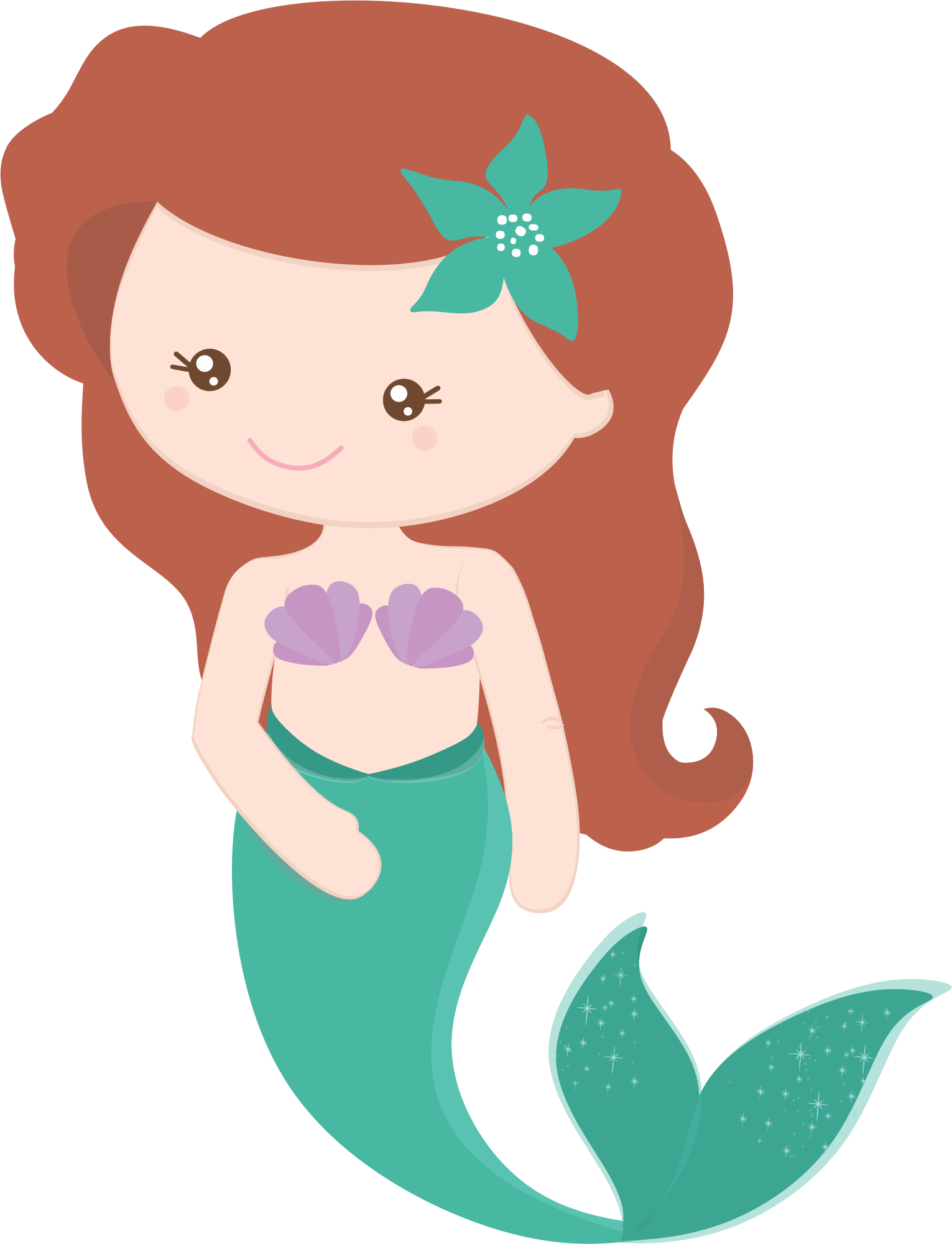 Cute Cartoon Mermaid Clipart