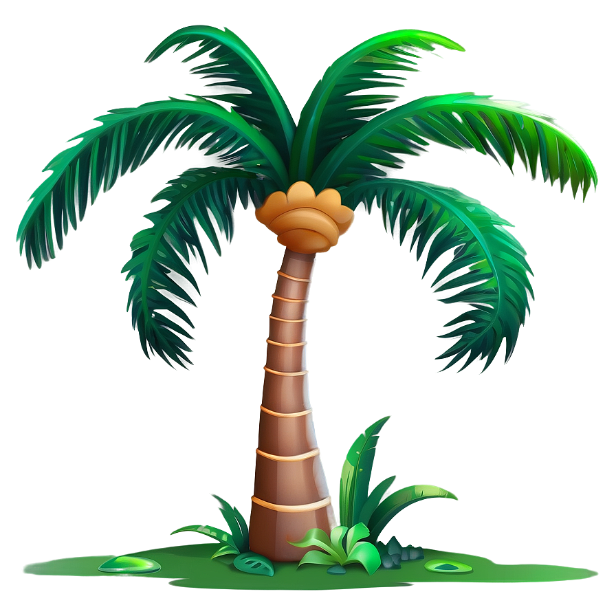 Cute Cartoon Palm Tree PNG aij97 PNG image with a transparent background, free high-resolution download