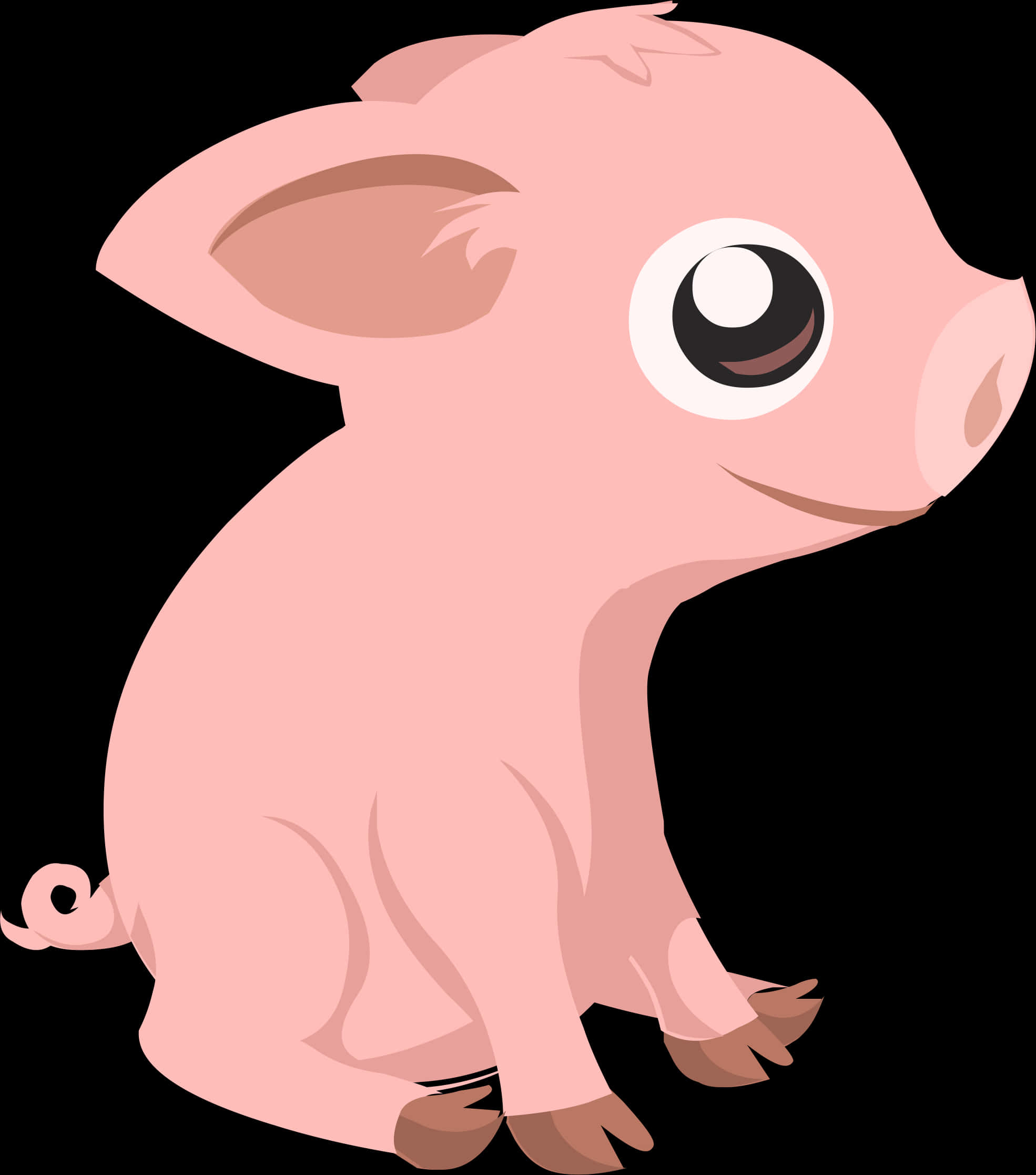 Cute Cartoon Piglet PNG with transparent background