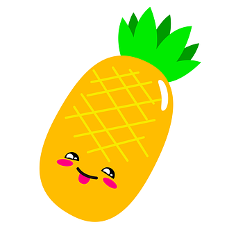 Cute Cartoon Pineapple PNG with transparent background