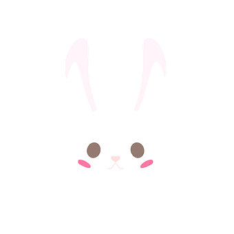 Cute Cartoon Rabbit Face PNG with transparent background