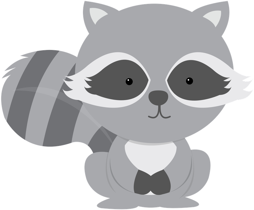 Minus Say Hello Children Raccoons Clip Art And - Woodland Animals Raccoon Clipart, HD Png Download PNG with transparent background