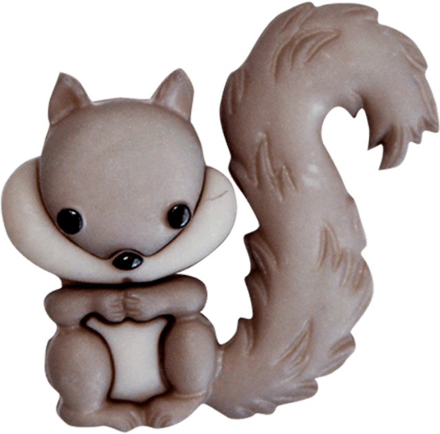 Cute Cartoon Squirrel Figurine PNG with transparent background