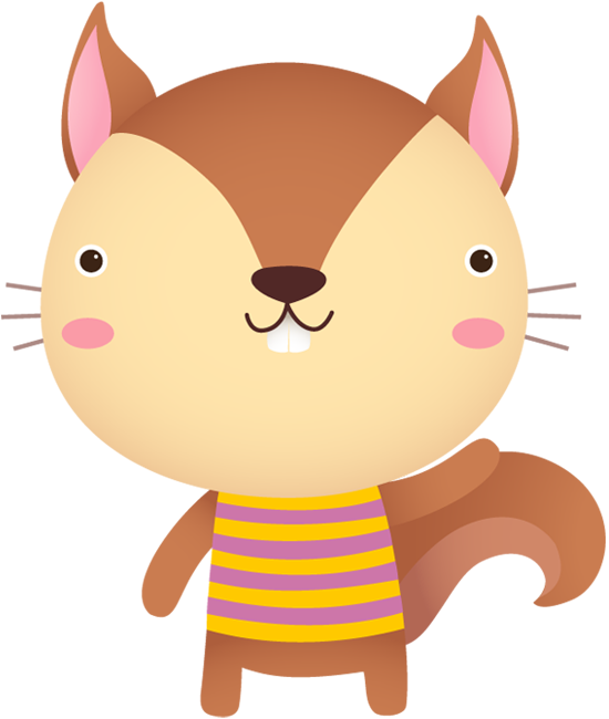 Cute Cartoon Squirrel Illustration PNG with transparent background