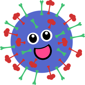 Cute Cartoon Virus Character PNG with transparent background