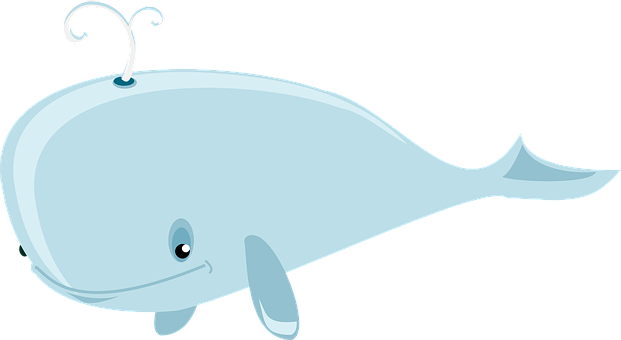 Cute Cartoon Whale Illustration PNG with transparent background