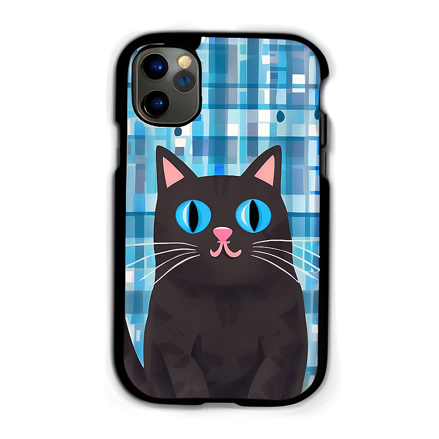 Cute Cat Illustration Phone Case PNG 80 PNG with transparent background